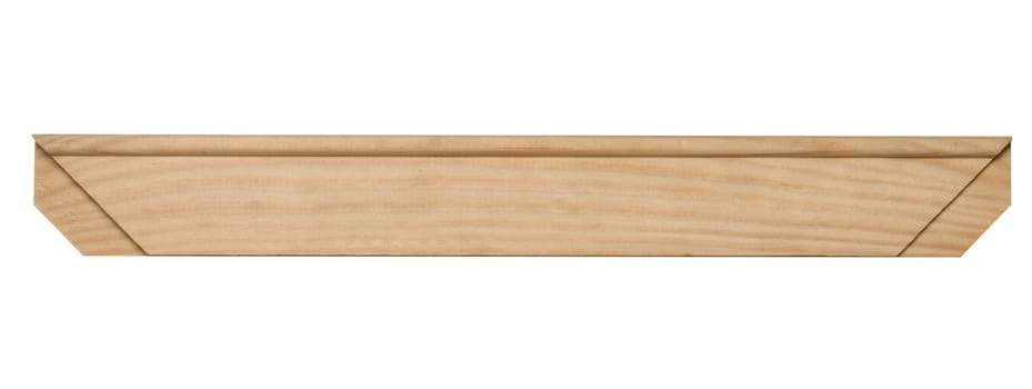 Wooden plank for a prefabricated baguette on an isolated background. Frame for photos and paintings