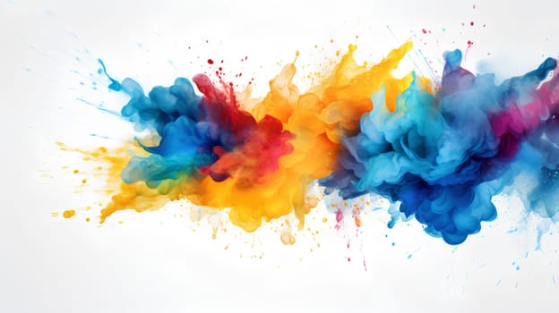 colorful ink splatter on white background - abstract color explosion - AI Generative