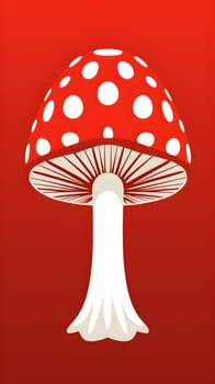A red and white mushroom illustration - Generative AI - Amanita muscaria - generative AI