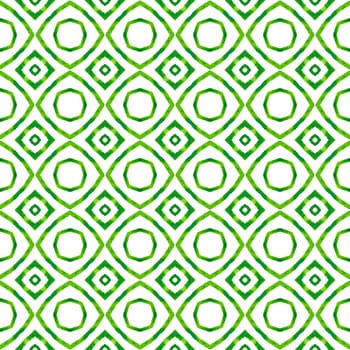 Textile ready appealing print, swimwear fabric, wallpaper, wrapping. Green fabulous boho chic summer design. Organic tile. Trendy organic green border.