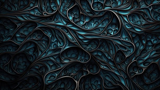 Dark Neural Pattern. Abstract background and texture in dark cyan and indigo colours