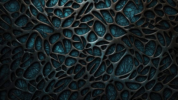 Dark Neural Pattern. Abstract background and texture in dark cyan and indigo colours