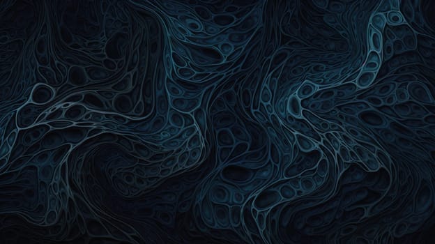 Dark Neural Pattern. Abstract background and texture in dark cyan and indigo colours