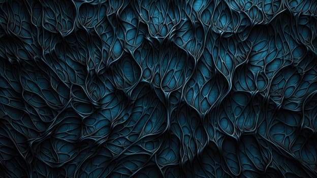 Dark Neural Pattern. Abstract background and texture in dark cyan and indigo colours