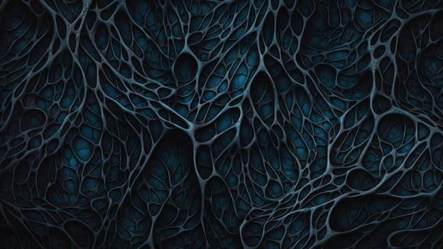 Dark Neural Pattern. Abstract background and texture in dark cyan and indigo colours