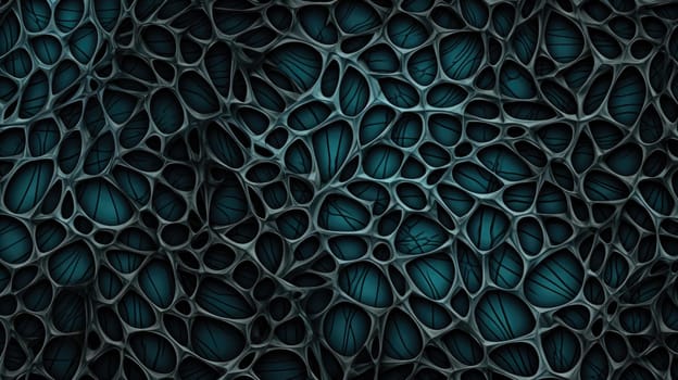 Dark Neural Pattern. Abstract background and texture in dark cyan and indigo colours