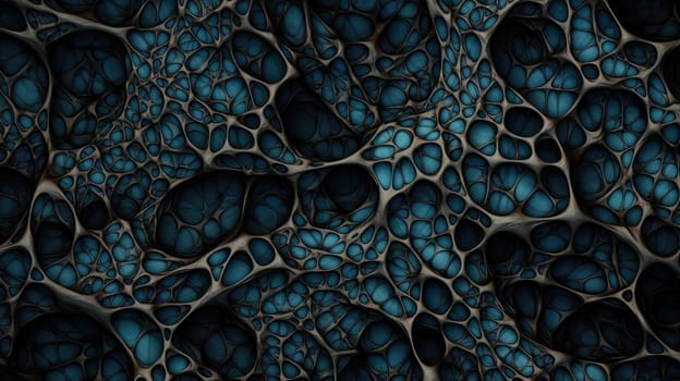 Dark Neural Pattern. Abstract background and texture in dark cyan and indigo colours