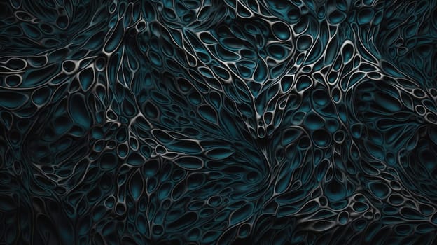 Dark Neural Pattern. Abstract background and texture in dark cyan and indigo colours