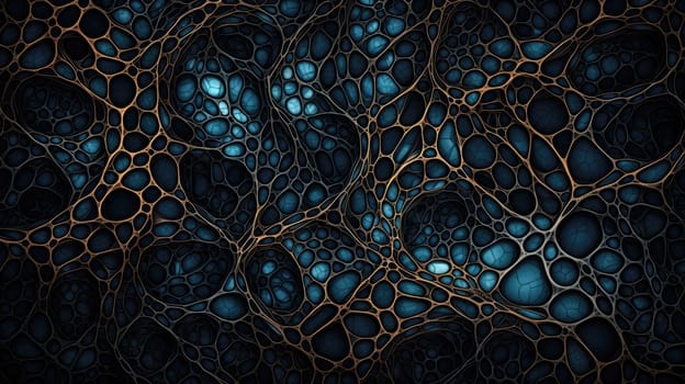 Dark Neural Pattern. Abstract background and texture in dark cyan and indigo colours