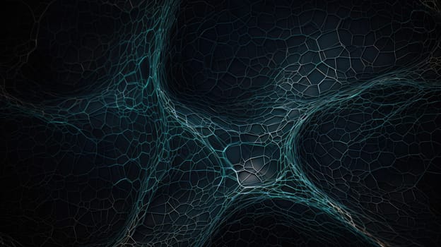 Dark Neural Pattern. Abstract background and texture in dark cyan and indigo colours