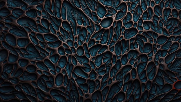 Dark Neural Pattern. Abstract background and texture in dark cyan and indigo colours