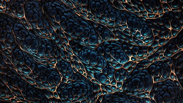 Dark Neural Pattern. Abstract background and texture in dark cyan and indigo colours