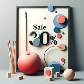 Poster sale modern. Minimalism. Generative AI. High quality