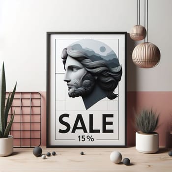 Poster sale modern. Minimalism. Generative AI. High quality