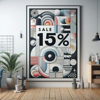 Poster sale modern. Minimalism. Generative AI. High quality