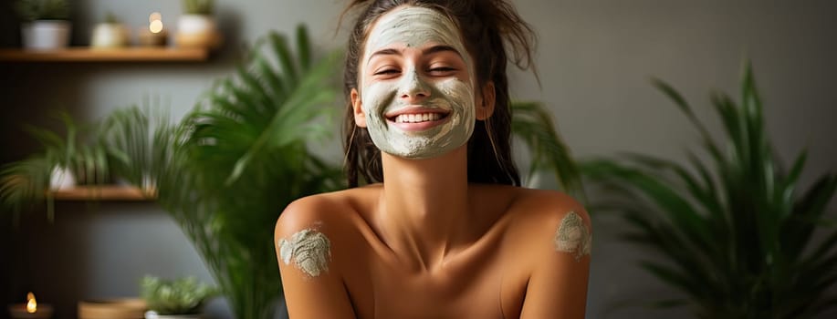 The image of a girl with a moisturizing mask on her face is the perfect banner to remind you of the importance of skincare, reviving the beauty and health of your skin.