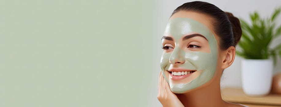The image of a girl with a moisturizing mask on her face is the perfect banner to remind you of the importance of skincare, reviving the beauty and health of your skin.