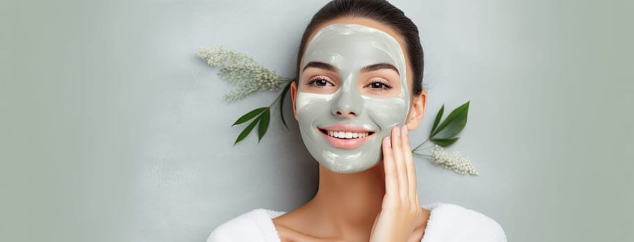 The image of a girl with a moisturizing mask on her face is the perfect banner to remind you of the importance of skincare, reviving the beauty and health of your skin.