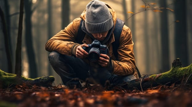 Photographer looking for the perfect shot AI