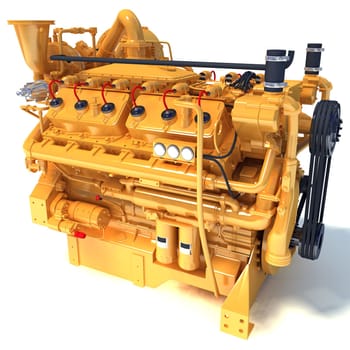 Gas Generator Engine 3D rendering model on white background