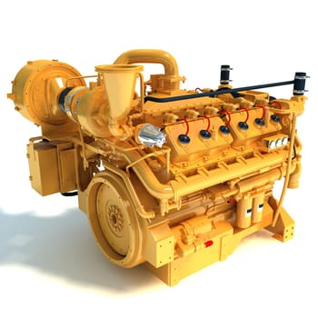 Gas Generator Engine 3D rendering model on white background