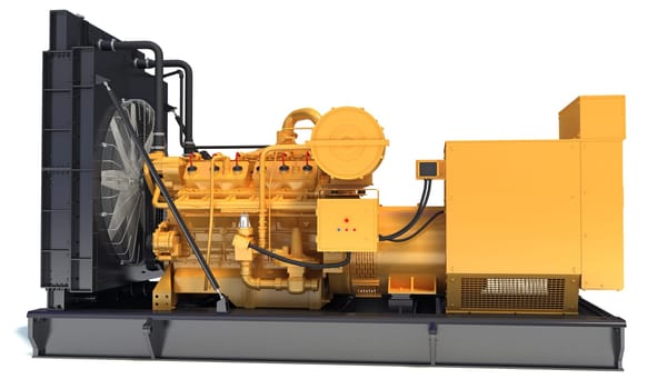 Gas Generator Engine 3D rendering model on white background