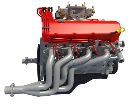 V8 Car Engine motor 3D rendering model