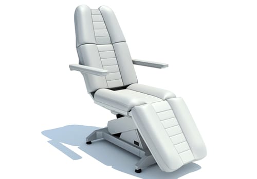 Medical Examination Chair 3D rendering model on white background