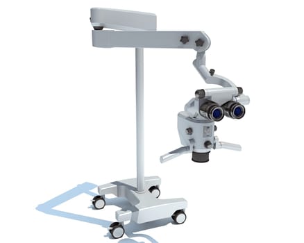 Dental Microscope medical equipment 3D rendering model on white background