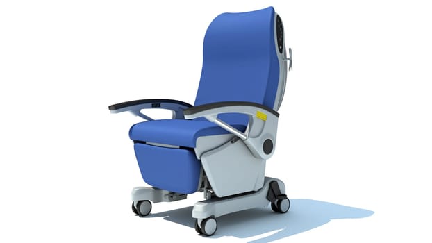 Hospital Patient Chair 3D rendering model on white background