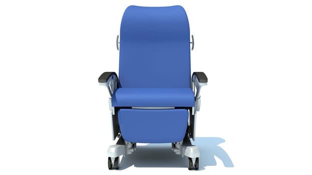 Hospital Patient Chair 3D rendering model on white background