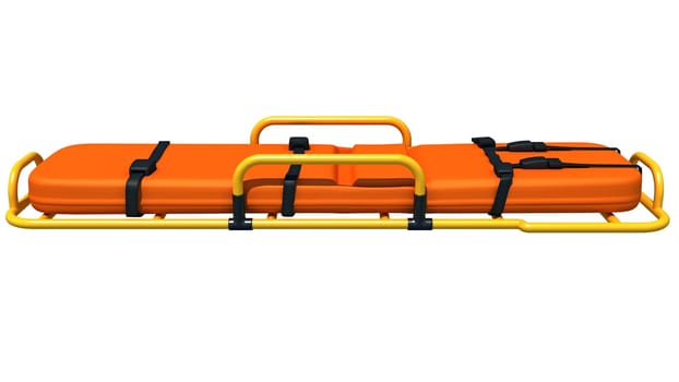 Medical Stretcher Trolley 3D rendering model on white background