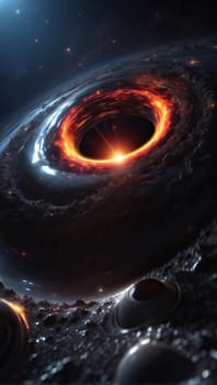 Black hole in space. AI generated