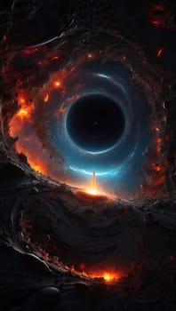 Black hole in space. AI generated