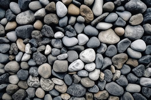 A Close-Up View of Various Stones and Pebbles background river