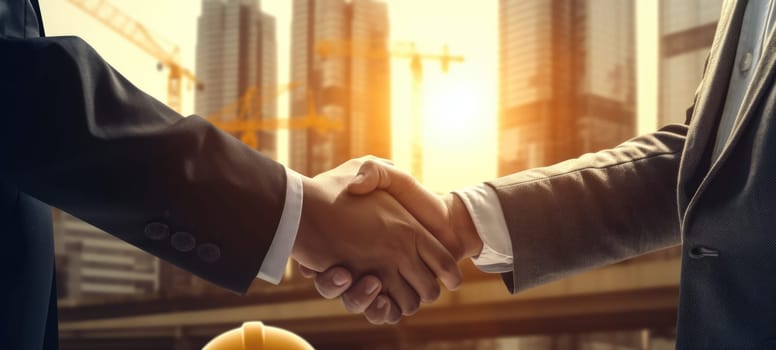 business construction agreement business hand shakes, ai