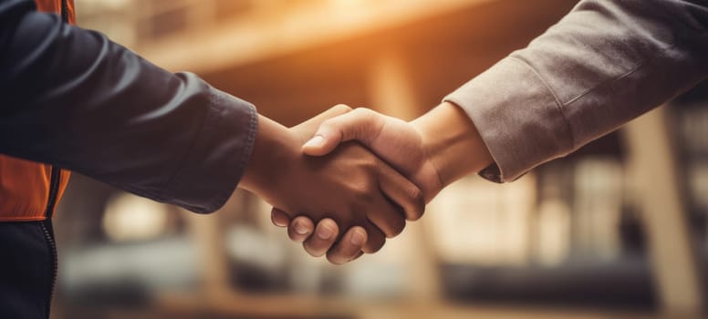 business construction agreement business hand shakes, ai