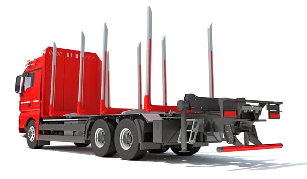 Forestry Forwarder 3D rendering model on white background