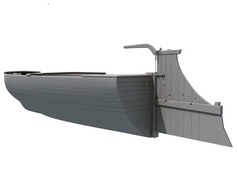 River Boat 3D rendering model on white background