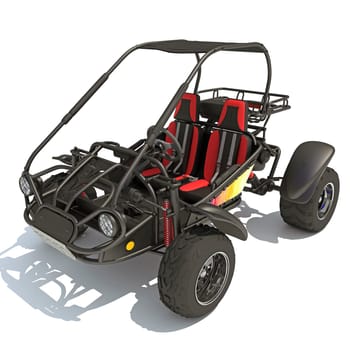 Off Road Dune Buggy 3D rendering model on white background