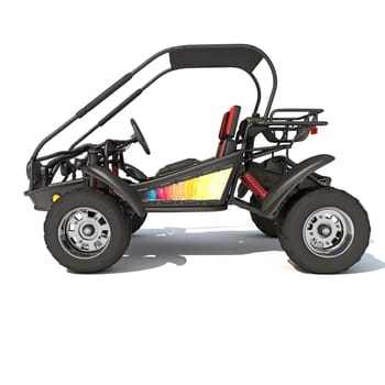 Off Road Dune Buggy 3D rendering model on white background