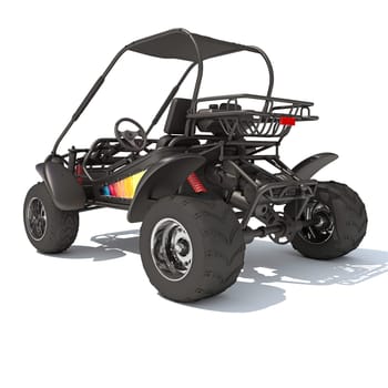 Off Road Dune Buggy 3D rendering model on white background