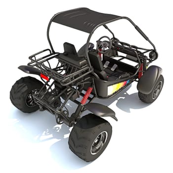 Off Road Dune Buggy 3D rendering model on white background