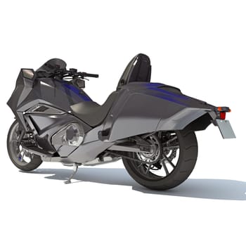 Motorcycle 3D rendering model on white background