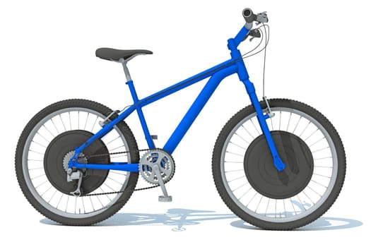 Mountain Bike 3D rendering model on white background