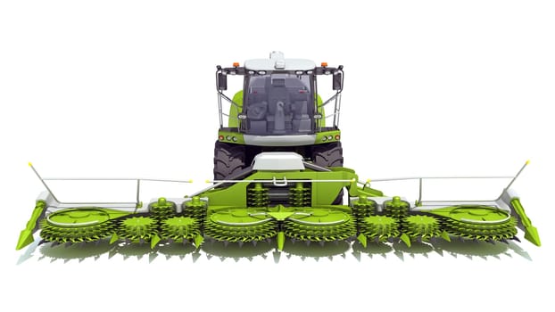 Combine Harvester 3D rendering model on white background