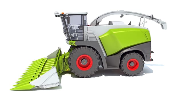 Combine Harvester 3D rendering model on white background