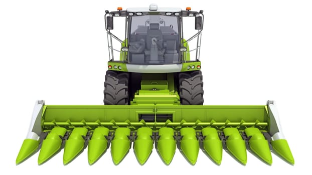 Combine Harvester 3D rendering model on white background