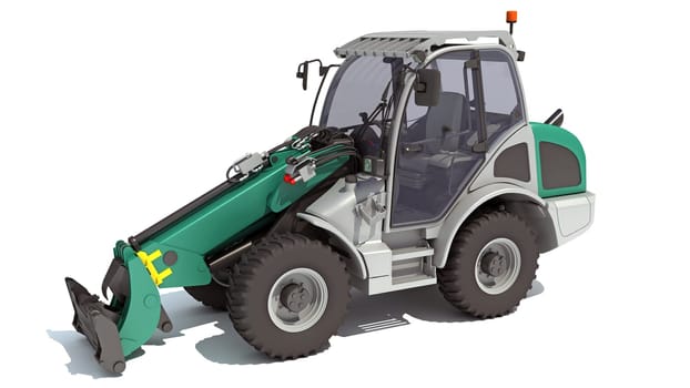 Telescopic Wheel Loader 3D rendering model on white background