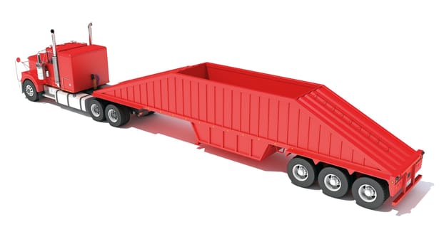 Truck with Bottom Dump Trailer 3D rendering model